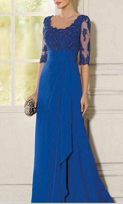 Elegant Royal Blue Sheath Lace Mother of the Bride/Groom Dress Evening Formal Dress