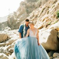Aqua Blue Wedding Gown, Tulle Bridal Gown Wedding Dress - Thumbnail 2