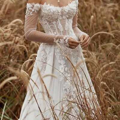 Sexy a-line wedding gown, appliques tulle bridal gown wedding dress