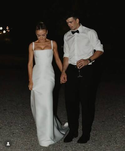 Simple Mermaid Sleeveless Beach Boho Wedding Dress Bridal Gown Wedding Gown