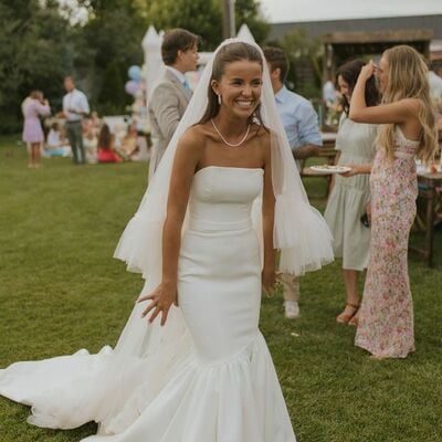 Elegant mermaid strapless wedding dress bridal gown wedding gown