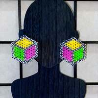 Pleasant 3D Cube Earrings - Thumbnail 1