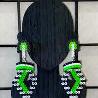 Dignity - Pink, Black & White Earrings - Thumbnail 1