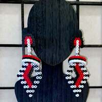 Dignity - Pink, Black & White Earrings - Thumbnail 2