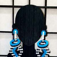 Dignity - Pink, Black & White Earrings - Thumbnail 4