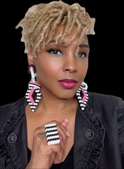 Dignity - Pink, Black & White Earrings