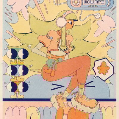 Wow! wow! wow! risograph print