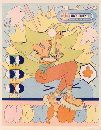 WOW! WOW! WOW! Risograph Print