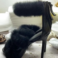 Fish mouth Roman stiletto sandals party shoes 2 colors - Thumbnail 1