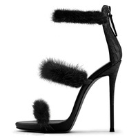 Fish mouth Roman stiletto sandals party shoes 2 colors - Thumbnail 6