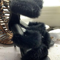 Fish mouth Roman stiletto sandals party shoes 2 colors - Thumbnail 5