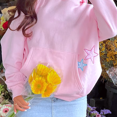 *free shipping*double stars patch hoodie