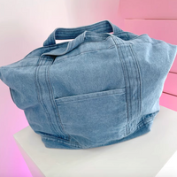 *Free Shipping*BLUE CARE BEAR DENIM BLUE 2-WAY TOTE BAG - Thumbnail 1