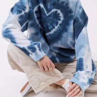 TIE DYE HEART PATTERN SWEATSHIRT - Thumbnail 1