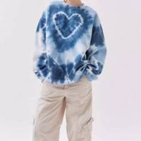 TIE DYE HEART PATTERN SWEATSHIRT - Thumbnail 2