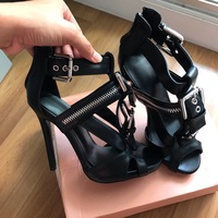 New style women's high heel sandals with metal buckle zipper 2 colors - Thumbnail 3