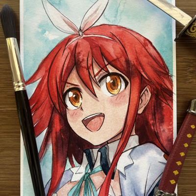 Sylphy marheaven- the greatest demon lord (6x8 watercolor) signed print