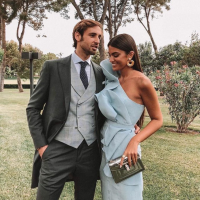 Sheath one shoulder light sky blue long prom dresses