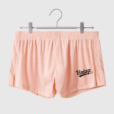 2pk men's sexy underwear ice-silk mesh holes quick-dry loungewear boxer shorts pink 4034jjk