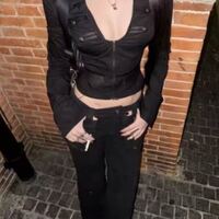 2025 New Black Y2k Crop Tops Sexy Blouses Women Spicy Girl V-neck Zipper Shirts Long Sleeve Tunic Casual Design Slim Chic Tops - Thumbnail 1