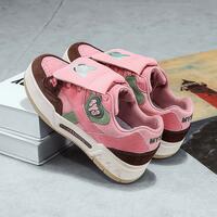 Pink Wingtip Heart Design Skate Sneakers - Thumbnail 3