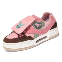 Pink Wingtip Heart Design Skate Sneakers - Thumbnail 4