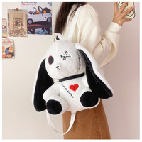 Gothic White Rabbit Plush Backpack - Thumbnail 3