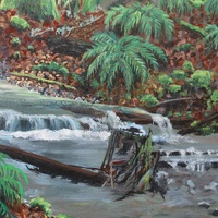 "Covel Creek" Acrylic painting on 16 x 20 inch stretched canvas. Original artwork by N.E.Thompson - Thumbnail 2