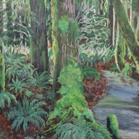 "Covel Creek" Acrylic painting on 16 x 20 inch stretched canvas. Original artwork by N.E.Thompson - Thumbnail 3