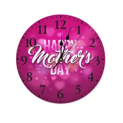 Mother's day frameless decorative wall clock – no glass cover, lightweight wooden analog clock – stylish room decor for wall or desk – multiple sizes