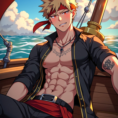 Pirate bakugou art print! (signed)