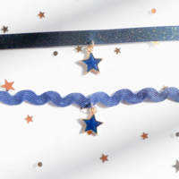 Blue Velvet Star Chain Choker Necklace - Thumbnail 1