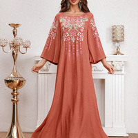 Fashion Embroidered Casual Robe Dress - Thumbnail 3