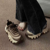 Fashion Lace-up Chunky Sneakers - Thumbnail 5