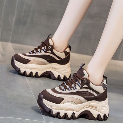 Fashion lace-up chunky sneakers