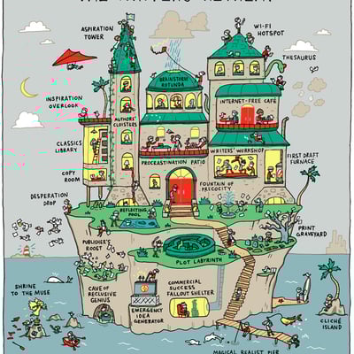 "the writers' retreat" poster