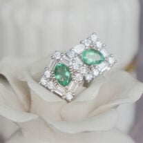 Lustrous Natural Zambian Emerald Oval 6x4mm Earstuds 925 Sterling Silver Stud Earrings Gemstone Earstuds Birthday Anniversary Wedding Gift from Color Bonbon