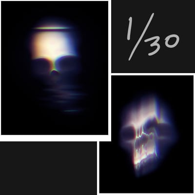 Set of 2 of photon decay 001 + 002 matching pair #1/30 - large giclée prints - 16" x 20"