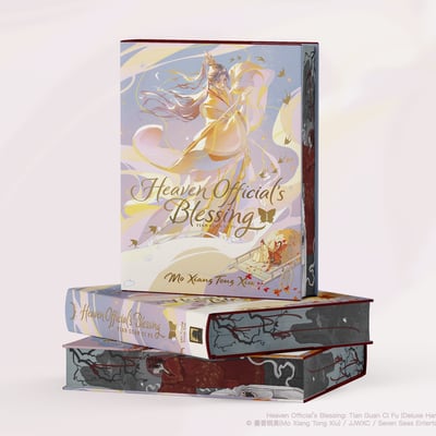 Signed copy of heaven official's blessing: tian guan ci fu (hard-cover) vol. 1 by jacob eiseman (english va for wind master shi qingxuan)