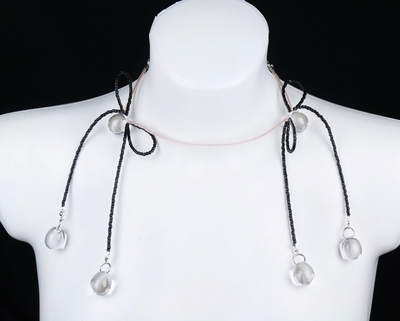 Invisible black bows Necklace