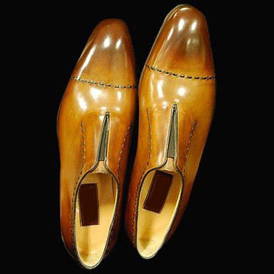Another class of art handmade double stitched pattern brown polishing dress shoes for men 7- 13 us  
