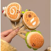 Cute cartoon bread plush hair clips - Thumbnail 1
