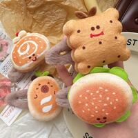 Cute cartoon bread plush hair clips - Thumbnail 2