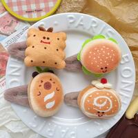 Cute cartoon bread plush hair clips - Thumbnail 5