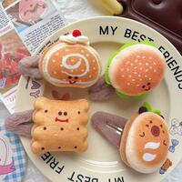 Cute cartoon bread plush hair clips - Thumbnail 7
