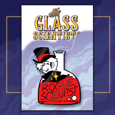 The glass scientists: volume i pre-order enamel pin (limited)
