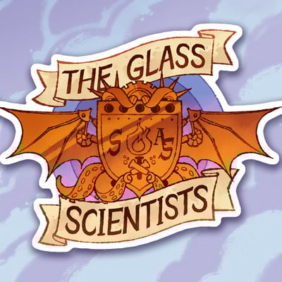 The glass scientists: volume i pre-order holographic vinyl sticker