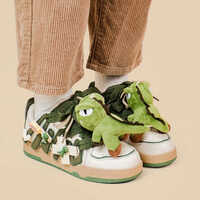 Cute Skater Shoes With Plush Dinosaur Decor - Thumbnail 3