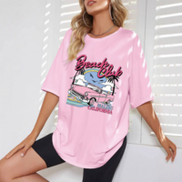 Beach Club Printed Pink Tee - Thumbnail 2