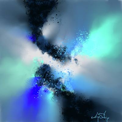 Blue oasis 24 x 24 art print